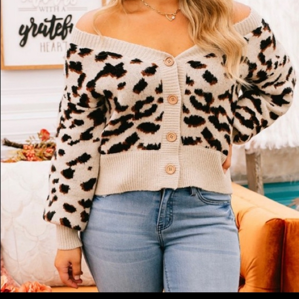 Animal print cardigan